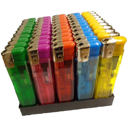 Plain Transparent Electronic Lighter Refillable Lighter 50pack