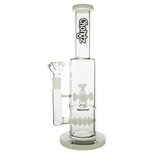 Chongz 32cm “Pulsar” Multi Percolator Bong with White Accents