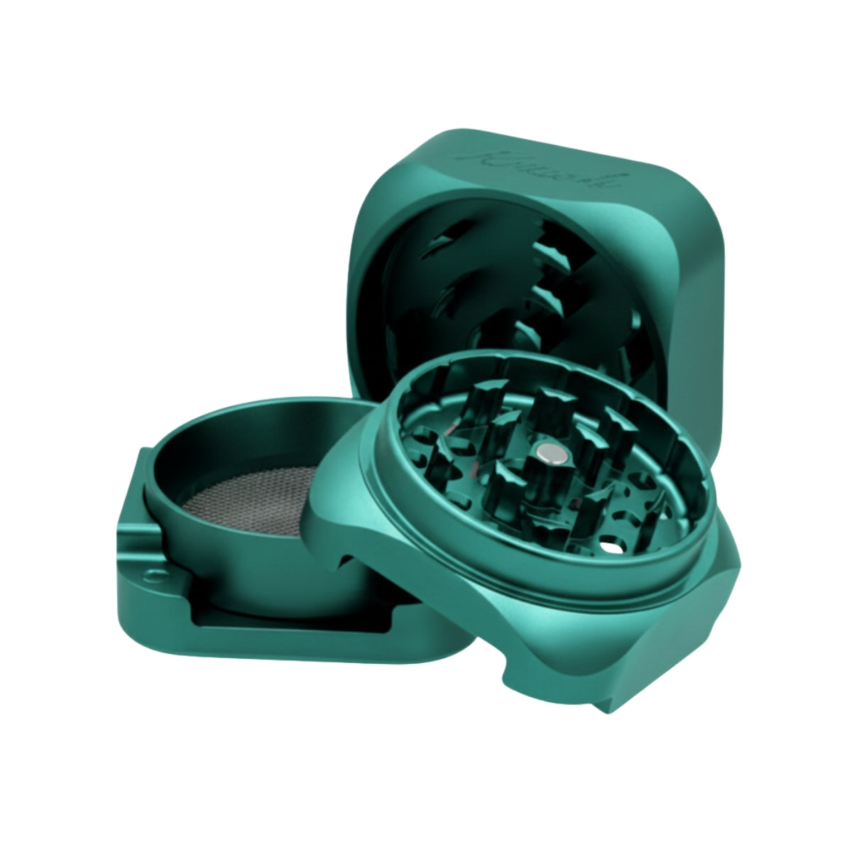 Krush Kube 3.0 Aluminium Grinder 3 Parts – 55mm Emerald Green