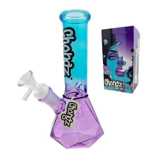 Chongz Glass 20cm “Mini Gemstone” Purple and Blue Bong