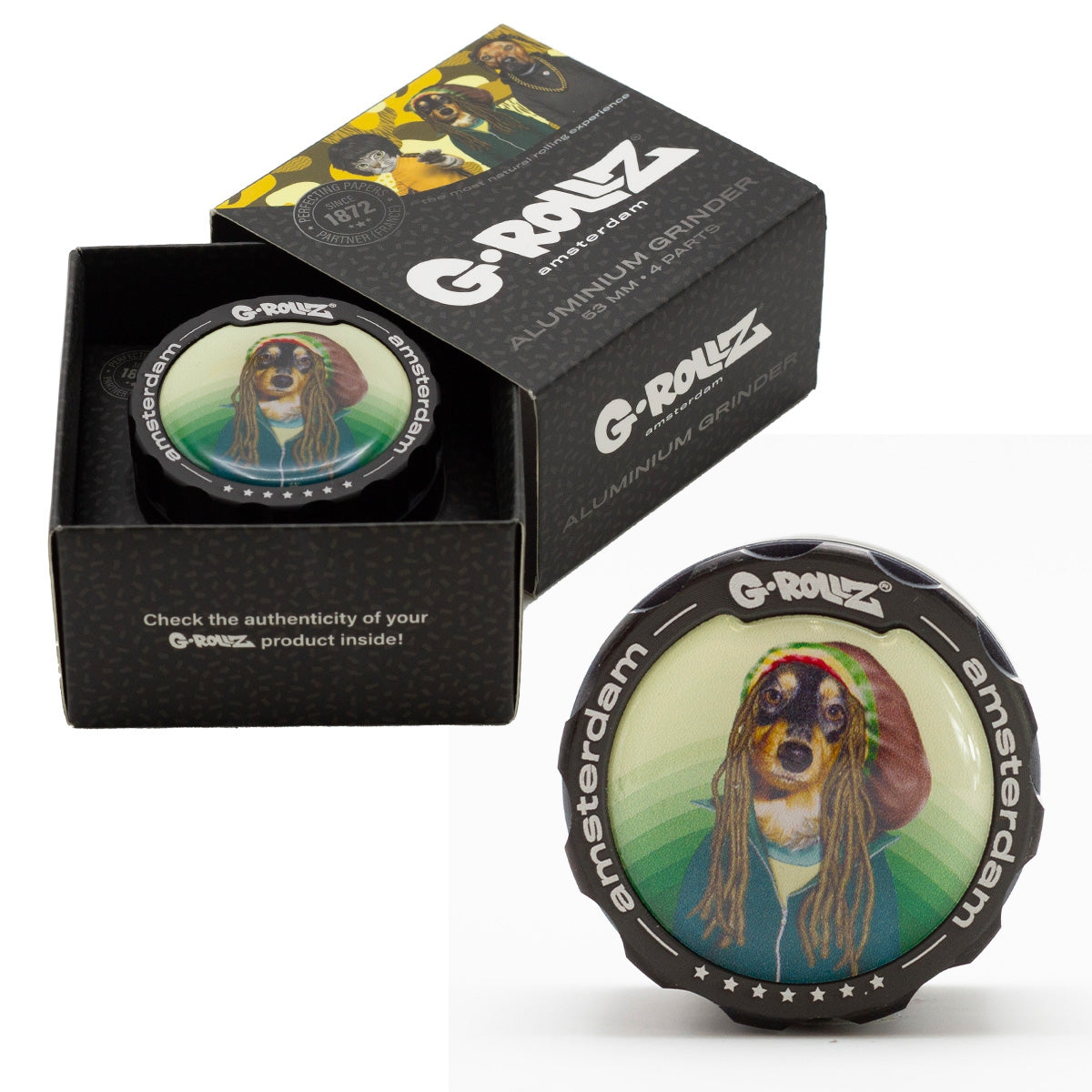 G-Rollz Pets Rock 'Reggae' 4part Grinder - 53mm