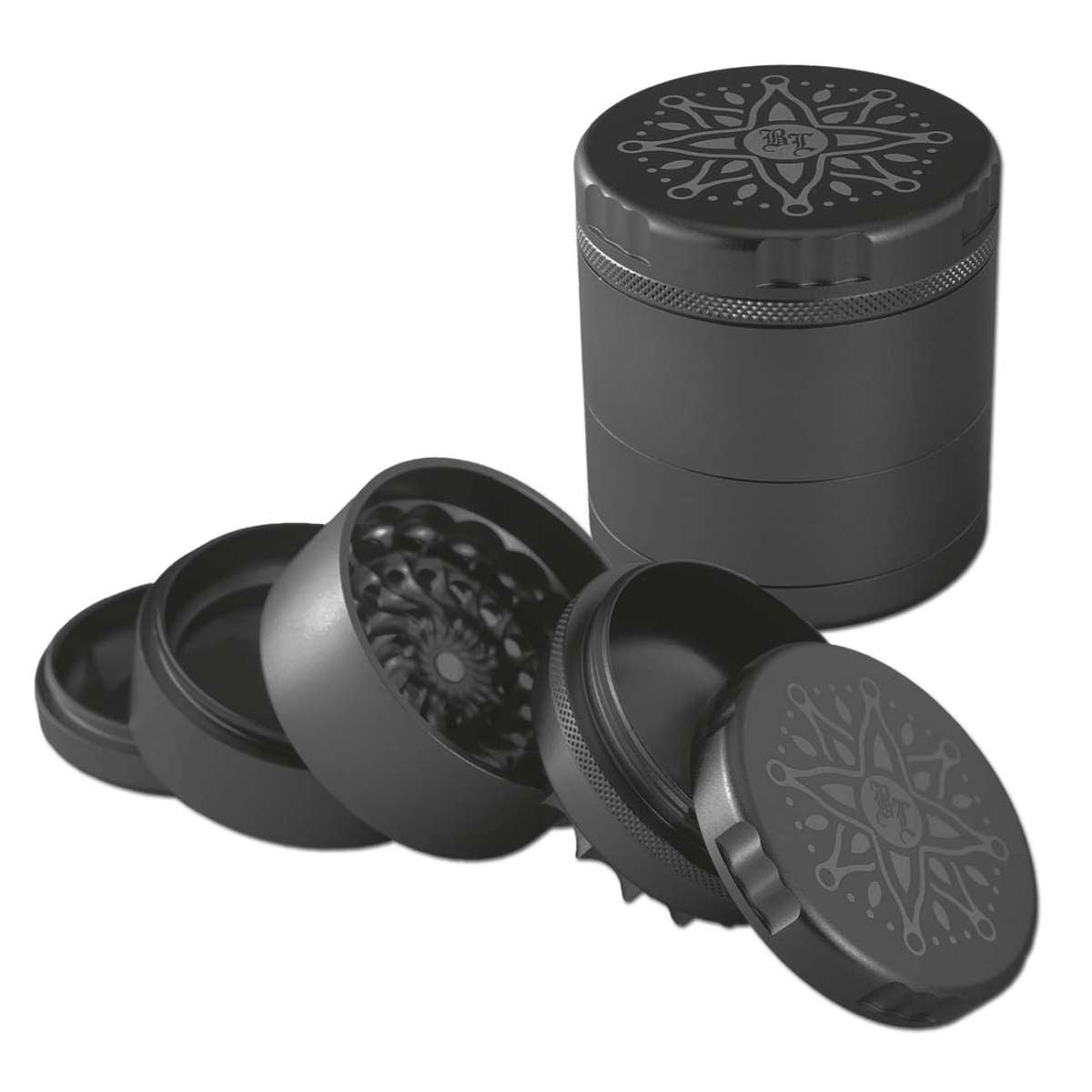 Black Leaf CNC Grinder 5-part 62mm Black