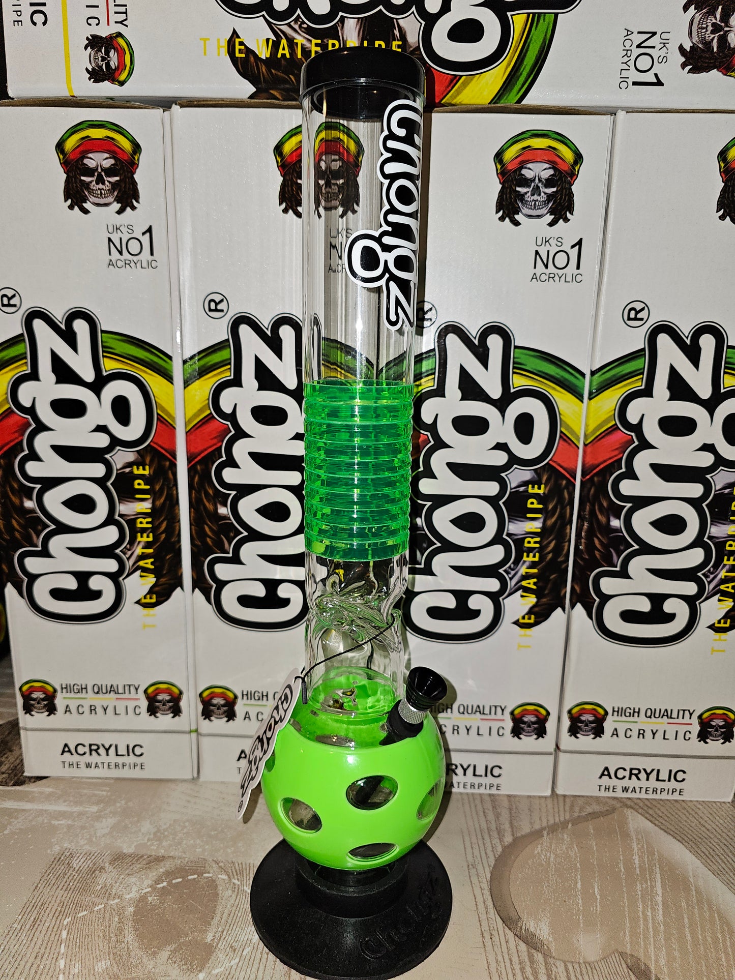 Chongz Rueben Prendergast 40cm Acrylic Bong Green
