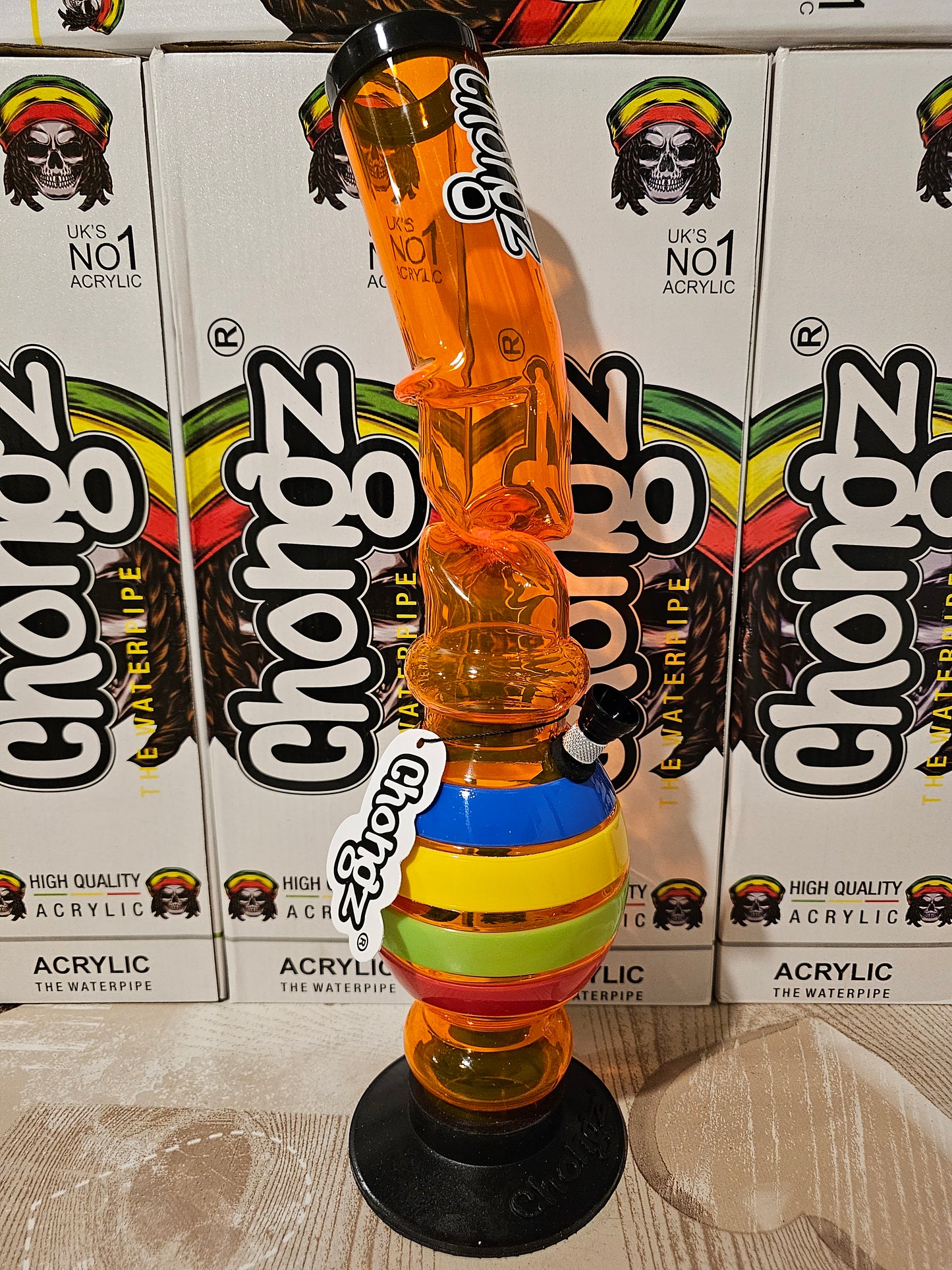 Chongz Lean On Me 40cm Acrylic Bong Orange
