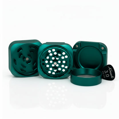 Krush Kube 3.0 Aluminium Grinder 3 Parts – 55mm Emerald Green