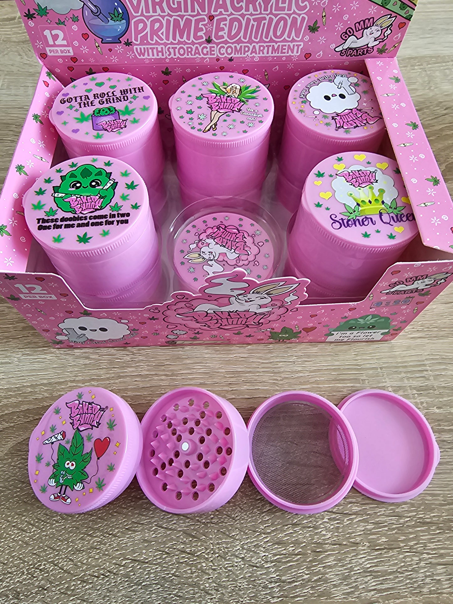 Baked Bunny 5 Tier Plastic Grinders