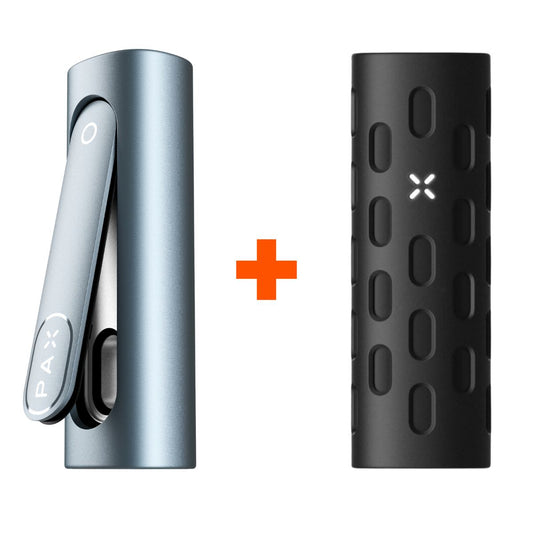 PAX Flow Herb Vaporizer with Hybrid Heating System Blue Haze + Free PAX Grip Cover