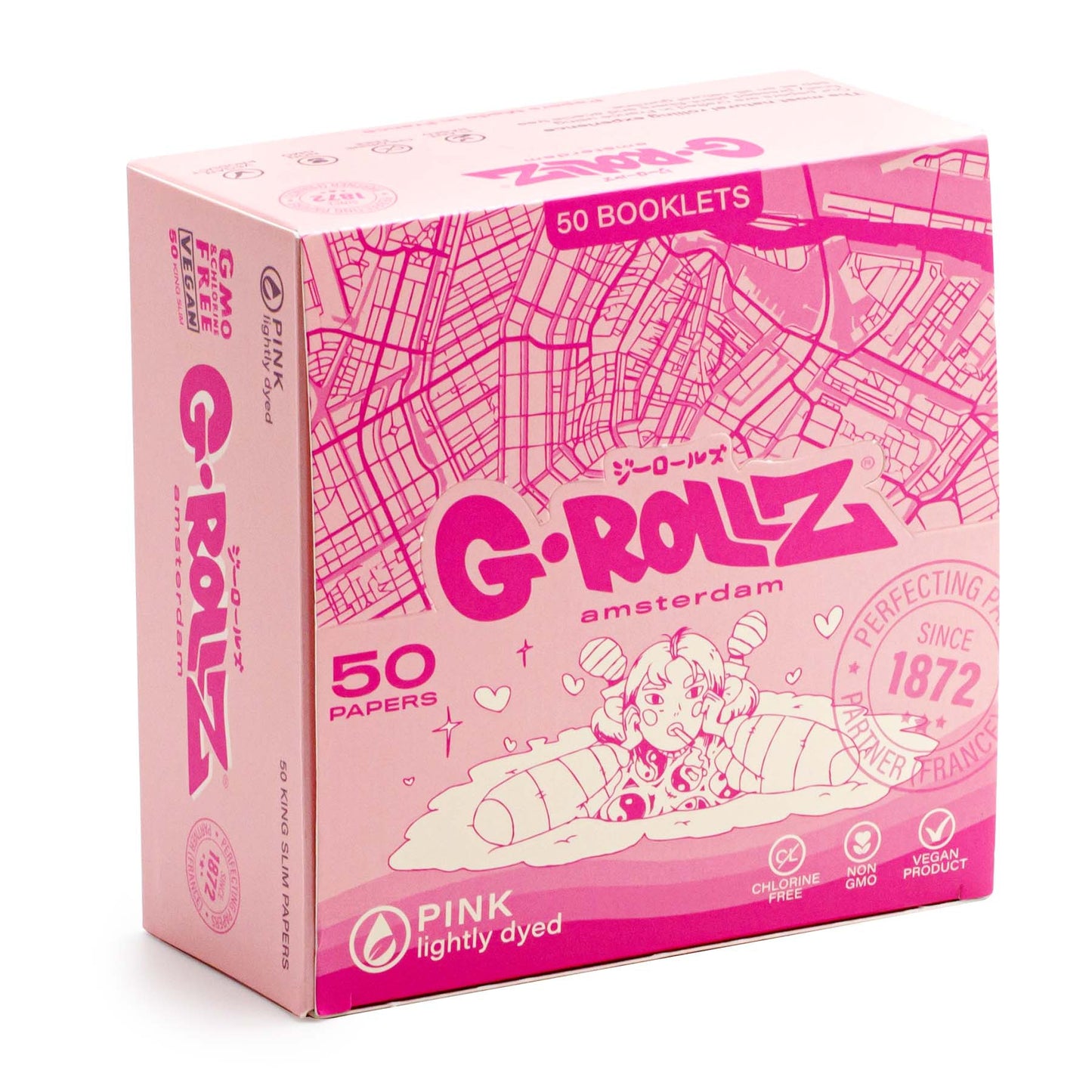 G-Rollz Lightly Dyed Pink King Size Slim Rolling Papers