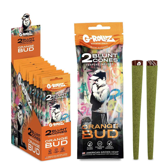 G-Rollz Terpene Infused Orange Bud  Pre Rolled Hemp Cones 2 Pack