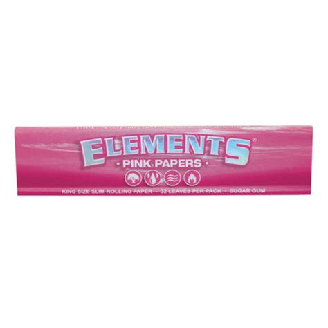 Elements Pink King Size Slim Rolling Papers