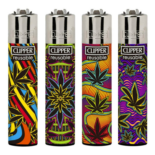 Clipper Lighters Neon Leaves