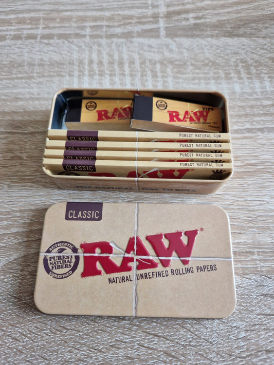 Raw Metal Tin With Papers And Tips