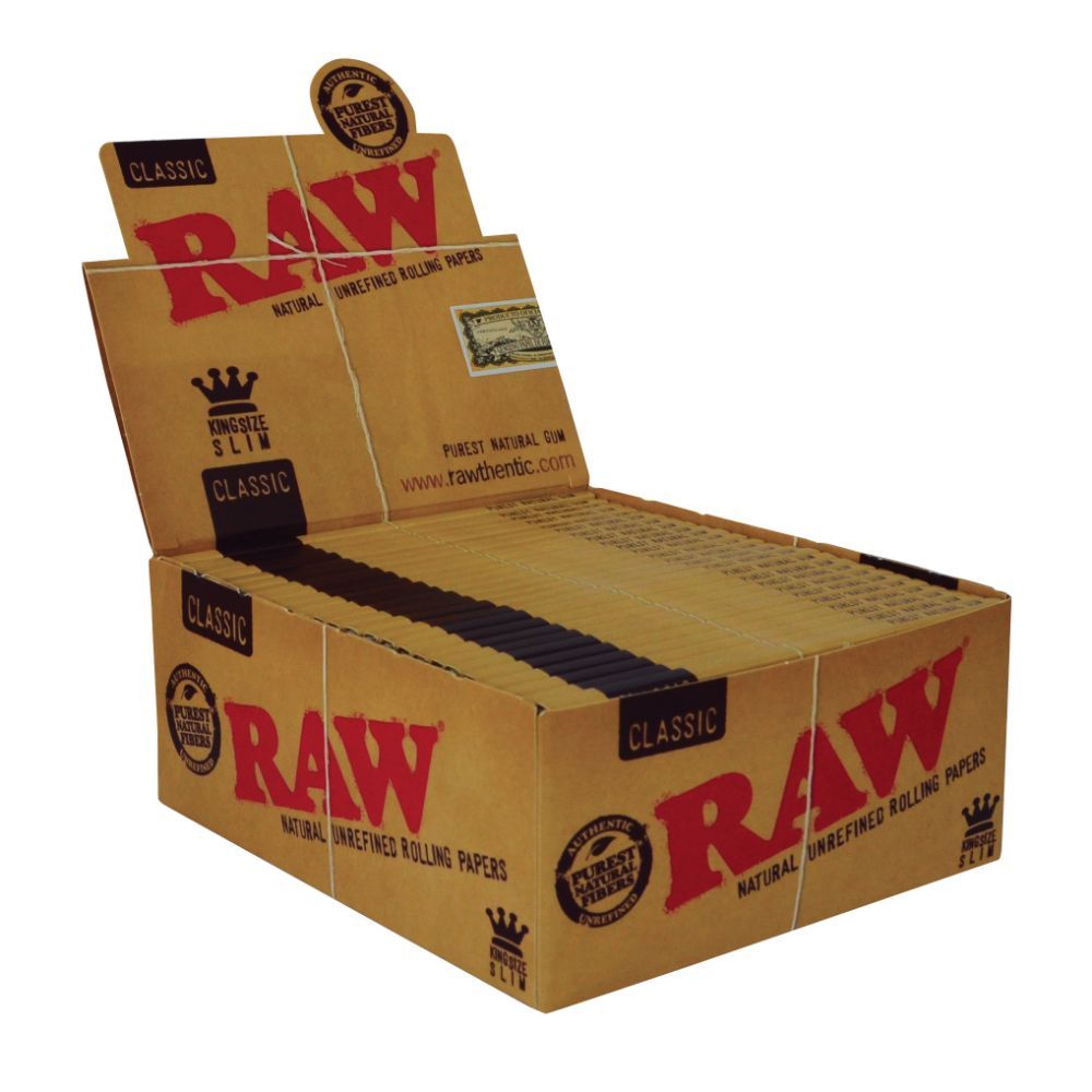 RAW Classic Kingsize papers are designed for smokers who prefer a longer smoke. The introduction of RAW Classic changed the smoking landscape forever by introducing smokers to high quality, truly natural papers that allow you to enjoy your smoke as nature intended! Proudly free from added dyes or chalk.  RAW paper is made from natural plants with zero burn additives.