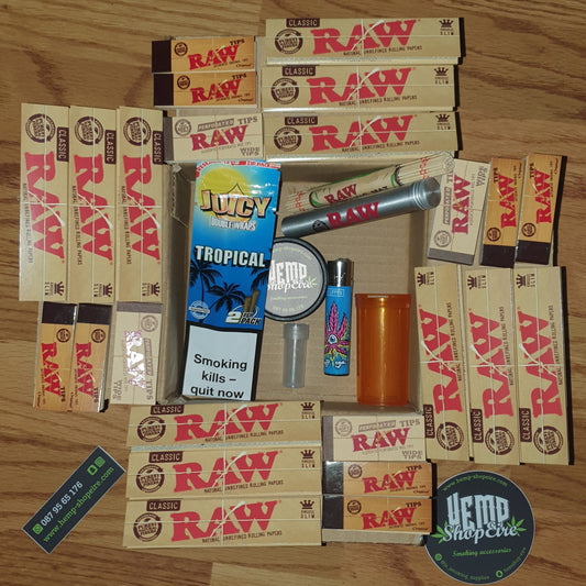 Raw Classics Rolling Papers And Tips Combo