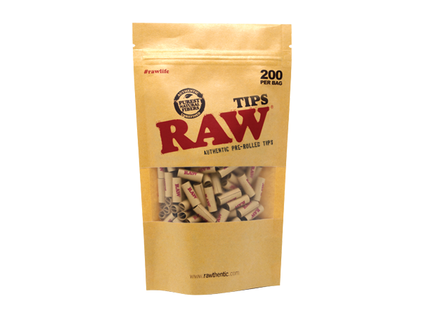 RAW pre rolled tips. 200 per pack. RAW Wide pre-rolled tips are designed to allow for a bigger roll and a bigger smoke.