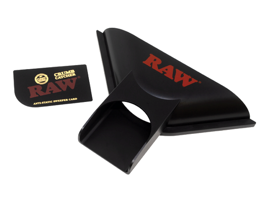 The RAW Crumb Catcher quickly and easily allows you to get any leftover ground material from the tray into a bag or container!  It’s perfect for when you’re prepping for a big roll or just want to clear the tray and take a nap. 
