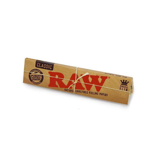 RAW Classic Kingsize papers are designed for smokers who prefer a longer smoke. The introduction of RAW Classic changed the smoking landscape forever by introducing smokers to high quality, truly natural papers that allow you to enjoy your smoke as nature intended! Proudly free from added dyes or chalk.  RAW paper is made from natural plants with zero burn additives.