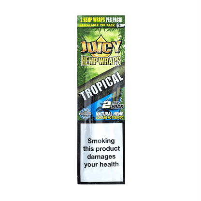 Juicy Hemp Wraps 'Tropical' 2 per pack, all natural hemp and resealable. Tobacco free 