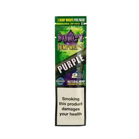 Juicy Hemp Wraps 'Purple' 2 per pack, all natural hemp and resealable. Tobacco free 