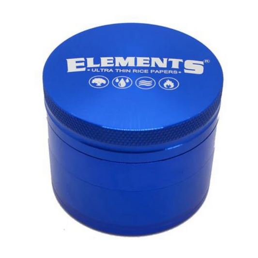 Elements Large 4 Piece Aluminium Grinder in Blue (62mm)