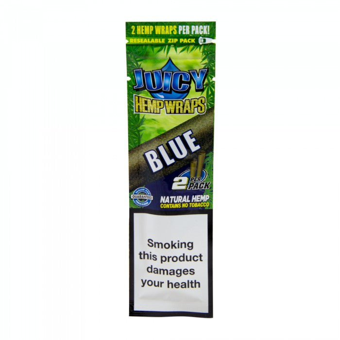 Juicy Hemp Wraps 'Blue' 2 per pack, all natural hemp and resealable. Tobacco free 