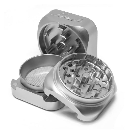Krush Kube 3.0 Steel Grey Aluminium Grinder 3 Parts – 55mm