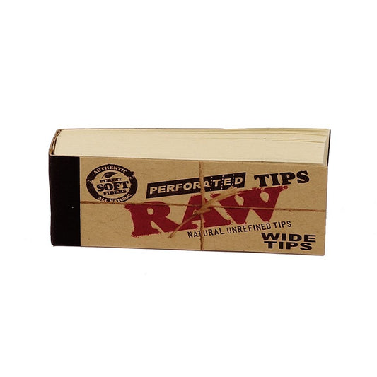 RAW Perforated Wide Tips were created to get the burning ember further away from our faces. The thing with tips is that everyone rolls differently and has different preferences. These tips are made from our soft fiber paper and pressed for easy smooth rolling. They’re really RAWesome!