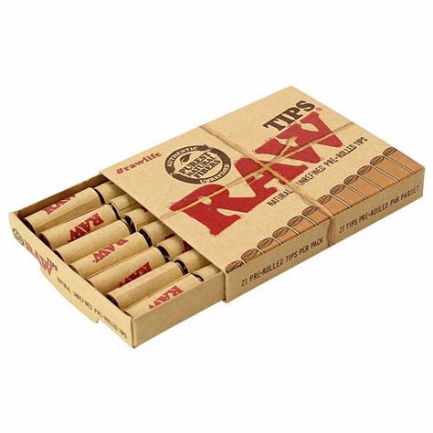 RAW pre rolled tips - 21 included per pack