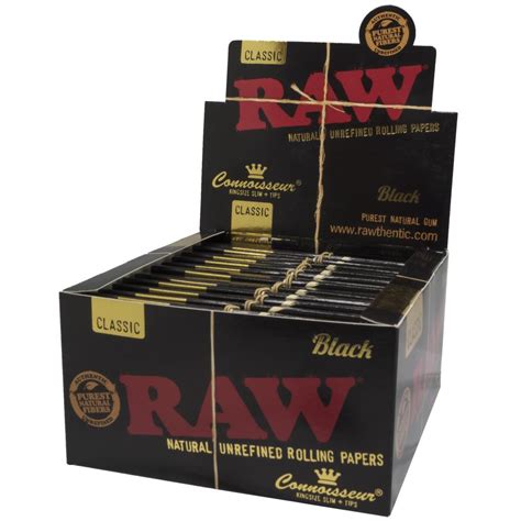 RAW Black Kingsize are designed for the highest end smokers who prefer a longer smoke. This unique artisan paper is produced in the Benimarfull region of Spain where the dry Valencian winds make humidity optimally low. RAW paper is made from natural plants with zero burn additives.  RAW Black is so thin that it allows you to truly taste your terps! RAW Black was created for a new generation as the next level of top shelf smoking materials. It’s like a Ferrari, it only runs on premium gas!