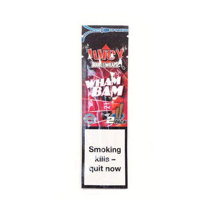 Juicy Hemp Wraps 'Wham Bam' 2 per pack, all natural hemp and resealable. Tobacco free 