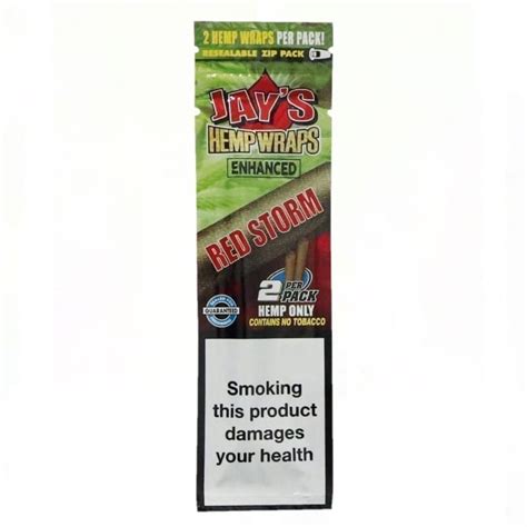 Juicy Jay's Terpene Enhanced Wraps Red Storm 2 Terpene enhanced, tobacco free, all natural hemp wraps per resealable pack! 