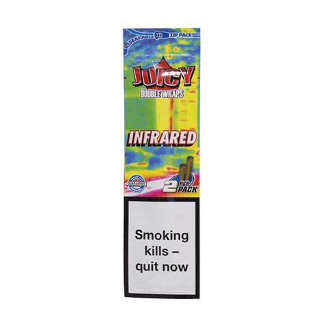 Juicy Hemp Wraps 'Infrared' 2 per pack, all natural hemp and resealable. Tobacco free 